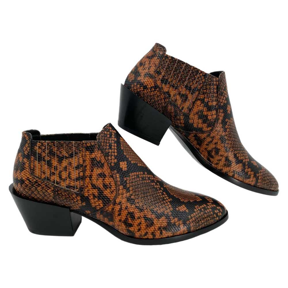 Tod's Brown Black Snakeskin Ankle Booties | Size 37.5EU